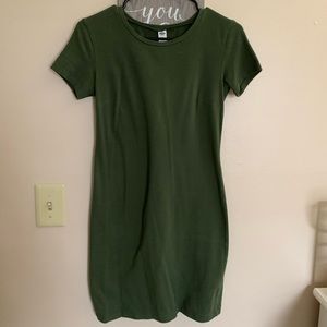Olive green bodycon tee shirt dress